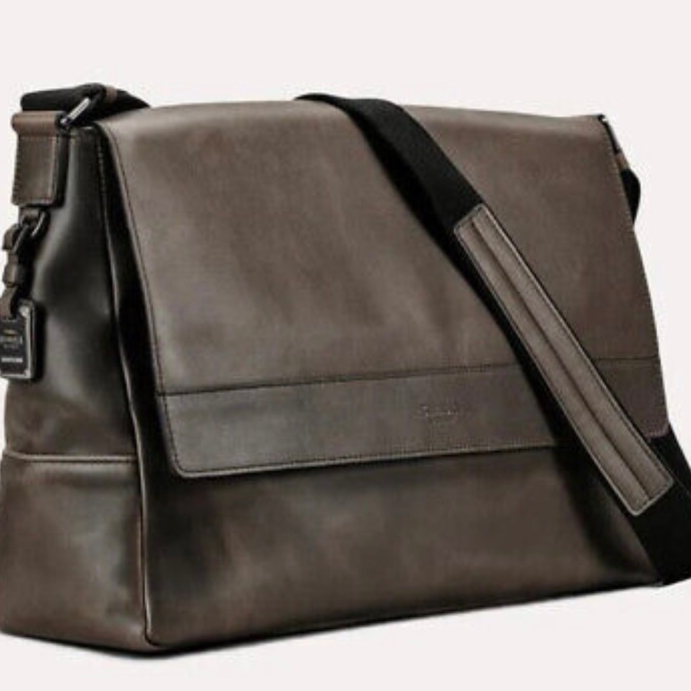Shinola East West Leather Messenger Bag Handmade in USA